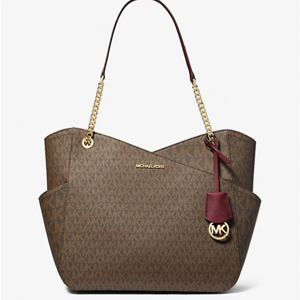 MICHAEL KORS 
Jet Set Large Logo Shoulder Bag
COLOR DARK CHERRY
NWT - Picture 2 of 16